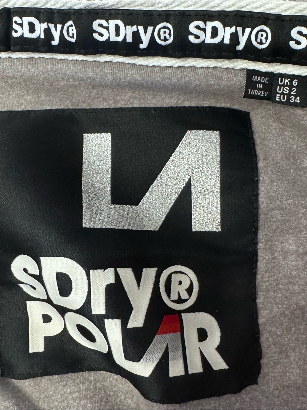 Superdry Cream Sherpa Zip-Up Hoodie with Red Chevron - Picture 4 of 4